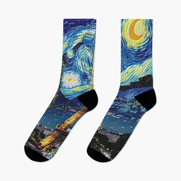 Item preview, eiffel tower basic starry night colorful abstract design designed and sold by SmashingDeals.