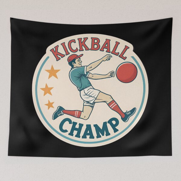 Item preview, Retro Kickball Champ  – Vintage Cartoon Player with Bold Red Ball designed and sold by VividOrganica.