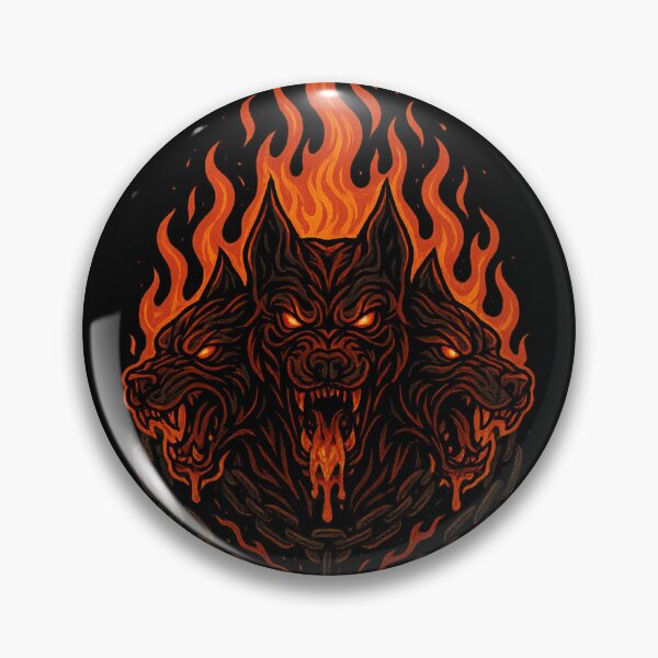 Item preview, Cerberus Fire Eyes Tribal | Three Headed Hellhound Infernal Mythical Design designed and sold by DjokosDisigns.