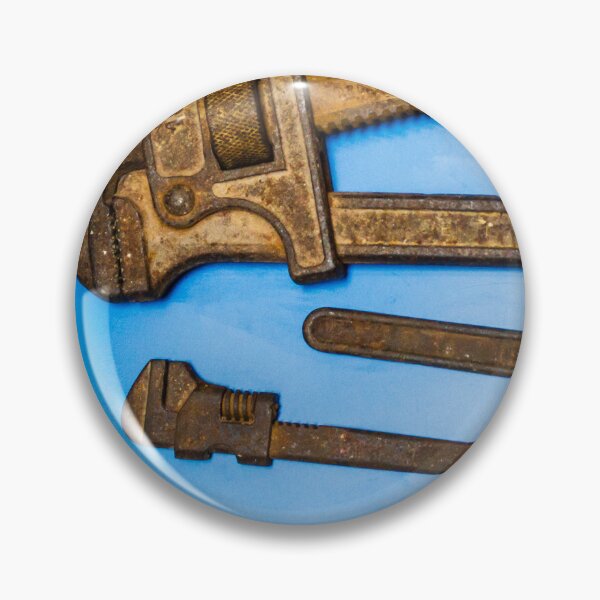 Item preview, Rusty Metal Wrenches and Tools Against a Blue Background designed and sold by Nmallia.