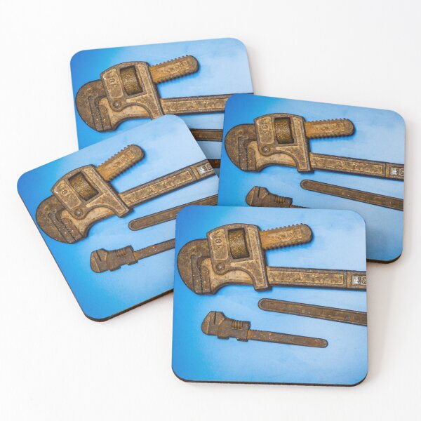 Item preview, Rusty Metal Wrenches and Tools Against a Blue Background designed and sold by Nmallia.