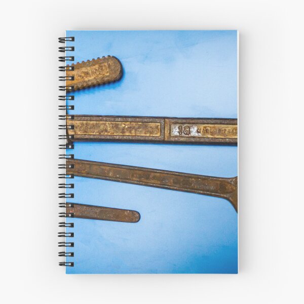 Item preview, Rusty Metal Wrenches and Tools Against a Blue Background designed and sold by Nmallia.