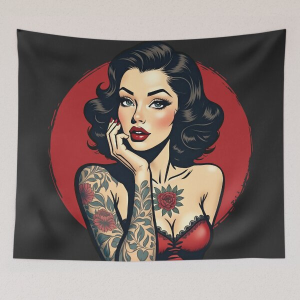 Item preview, Retro Tattooed Girl designed and sold by PaulSDesign.