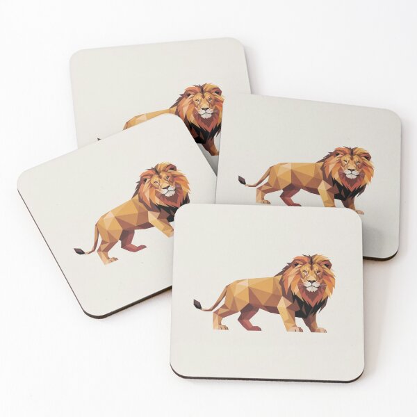 Item preview, Minimalist geometric lion in warm tones designed and sold by bsbd-action.