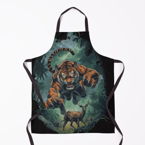 Item preview, Vintage Tiger vs Deer | Retro Wildlife Graphic | 90s Style Jungle Art | Unisex Retro Streetwear Style | Comic art designed and sold by VintageVisionCulture.