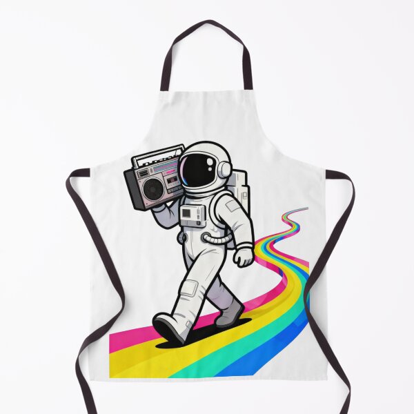 Item preview, Retro Astronaut with Boombox Rainbow Spacewalk Vibes designed and sold by fangt30Orange.