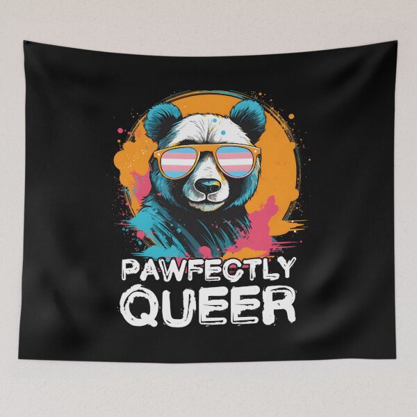 Item preview, Pawfectly Queer Panda With Sunglasses Transgender Flag designed and sold by neyvrvdpez49.