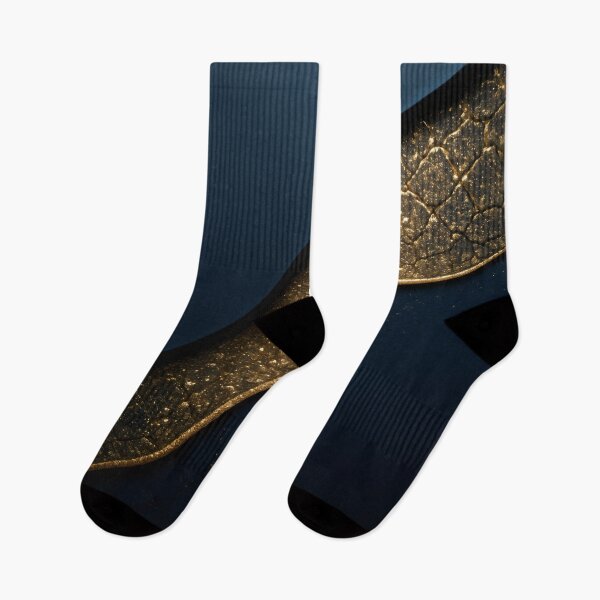 Item preview, Dragon Texture Futuristic Geometric Luxury Navy Blue And Gold Abstract 3D Art designed and sold by DemureArtsy.