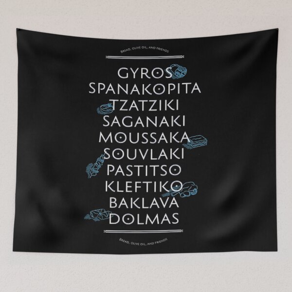 Item preview, Greek Cuisine Favorites Gyros Tzatziki Dolmas Inverted Colours designed and sold by UdrD8h4Kec.