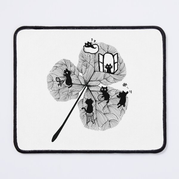 Item preview, Lucky Clover with Playful Black Cats – Whimsical Illustration Design designed and sold by chillaxcats.