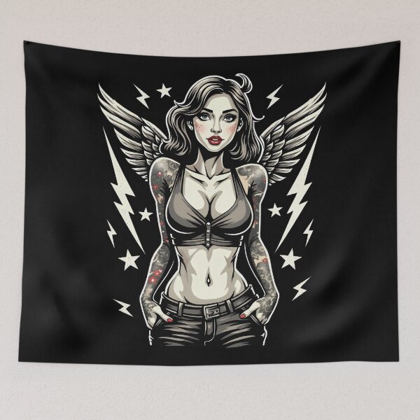 Item preview, Tattooed Girl with wings designed and sold by PaulSDesign.