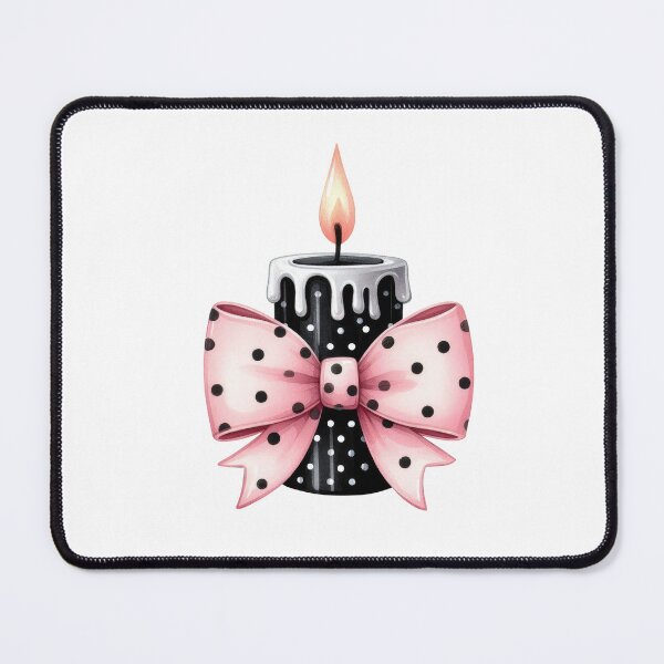 Item preview, Pink Halloween black candle with a bow designed and sold by CleanDecor.