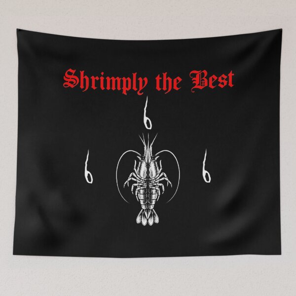 Item preview, Gothic Shrimp With Dark Metal Style Text designed and sold by WhoopsieWorld.