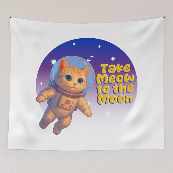 Item preview, Cute Space Cat Astronaut – Adorable Cosmic Kitty Floating in Space designed and sold by sherifshaaban.