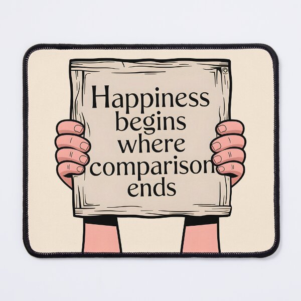 Item preview, Happiness Begins Where Comparison Ends, Inspirational Mental Health Reminder designed and sold by MoMidoStore.