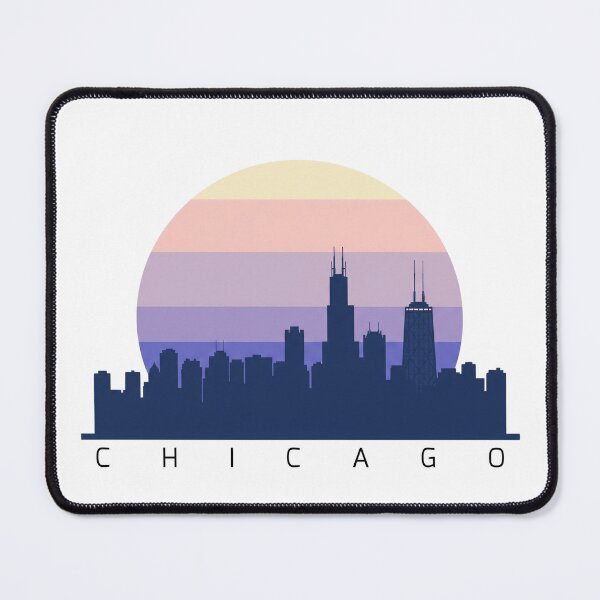 Item preview, Chicago Skyline Sunset | Flat City Silhouette Design | Windy City Travel Art designed and sold by SimplyJasper.