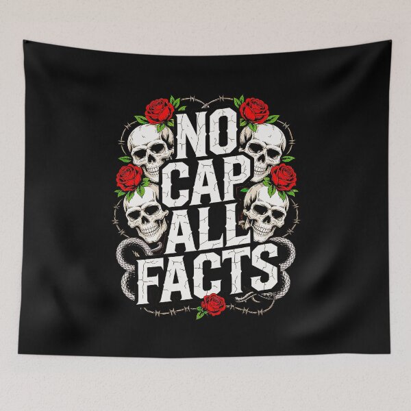 Item preview, No Cap All Facts Gothic Skulls Roses Design designed and sold by Amanda's Factory.
