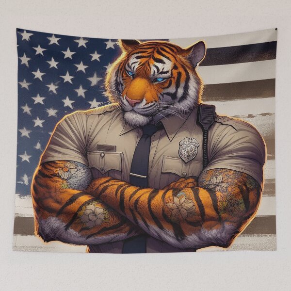 Item preview, Stripes Behind the Badge designed and sold by nikkolaus.