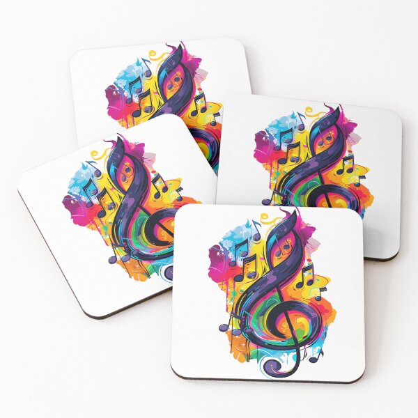 Item preview, Colorful Music Notes Abstract Art – Treble Clef Design designed and sold by DesignArtist.ia.