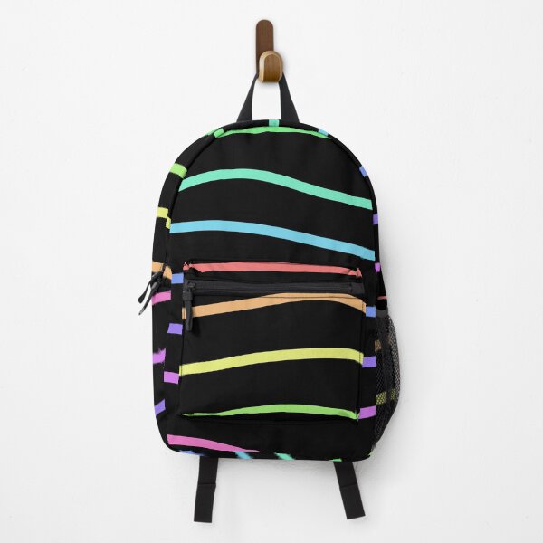 Item preview, Wavy Lines (Multi-Coloured on Black Background) designed and sold by IKDG.