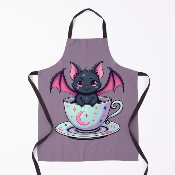 Item preview, Cute Kawaii Bat in Moon Teacup - Spooky Gothic Art designed and sold by driftwellstudio.
