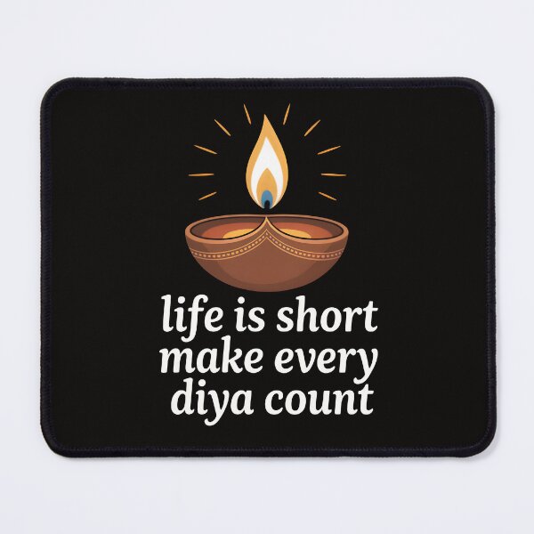 Item preview, Life Is Short Make Every Diya Count – Minimalist Diwali Design designed and sold by Jollys-ArtShop.