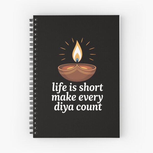 Item preview, Life Is Short Make Every Diya Count – Minimalist Diwali Design designed and sold by Jollys-ArtShop.