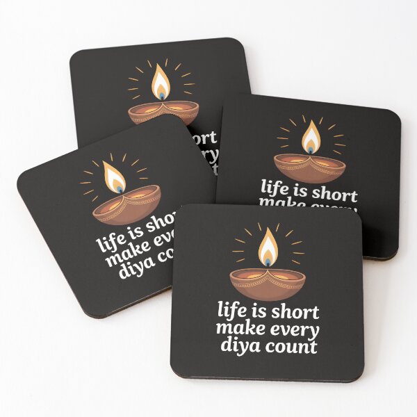 Item preview, Life Is Short Make Every Diya Count – Minimalist Diwali Design designed and sold by Jollys-ArtShop.