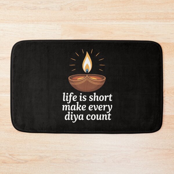 Item preview, Life Is Short Make Every Diya Count – Minimalist Diwali Design designed and sold by Jollys-ArtShop.