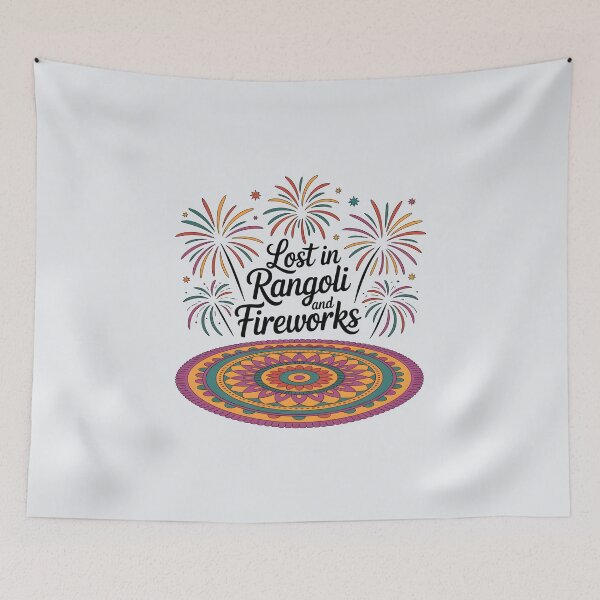Item preview, Lost in Rangoli and Fireworks – Vibrant Diwali Festival Design designed and sold by Jollys-ArtShop.
