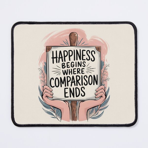 Item preview, Happiness Begins Where Comparison Ends, Inspirational Mental Health Reminder designed and sold by MoMidoStore.