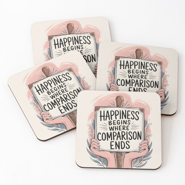 Item preview, Happiness Begins Where Comparison Ends, Inspirational Mental Health Reminder designed and sold by MoMidoStore.