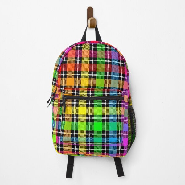 Item preview, Rainbow Colorful Light Spectrum Flannel Plaid - Black designed and sold by PatternTitan.