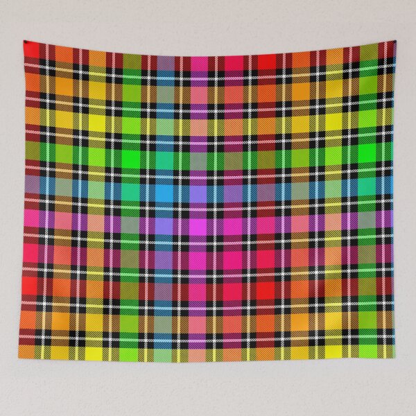 Item preview, Rainbow Colorful Light Spectrum Flannel Plaid - Black  designed and sold by PatternTitan.