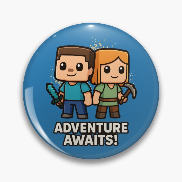 Item preview, Minecraft Steve & Alex Chibi – Adventure Awaits Sticker. designed and sold by Cube-Man.