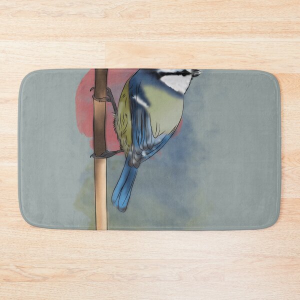 Item preview, Perching Blue Tit Watercolor Bird  designed and sold by Anhngoquocbi.