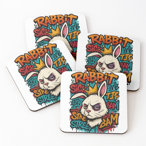Item preview, Graffiti Bunny with Crown – Street Art Style Bruised Rabbit Design designed and sold by Pet Lovers Market.