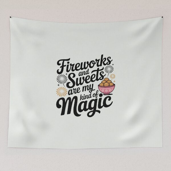 Item preview, Fireworks and Sweets Are My Kind of Magic – Diwali Celebration Design designed and sold by Jollys-ArtShop.