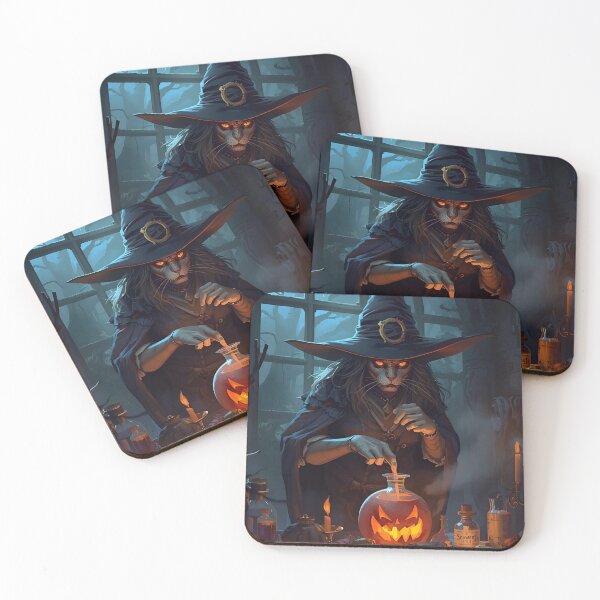 Item preview, Alchemy Cat Wizard with Pumpkin designed and sold by MysticArcana.