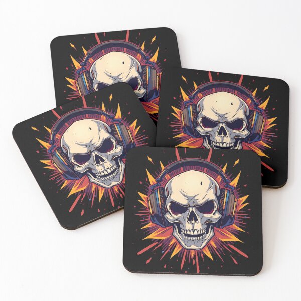 Item preview, Bass Drop skull wearing huge headphones 10 designed and sold by Neon G.