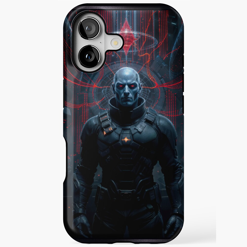 Echoes Of The Void: Man's Fate Amidst AI Domination Perplexing AI Concept Art by Xzendor7 Decorative Art Print iPhone Case