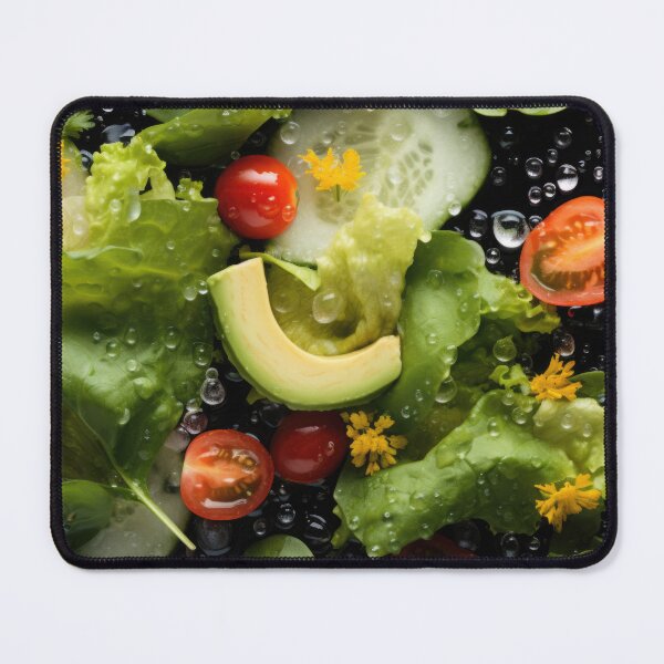 Item preview, Fresh vegetable salad with citrus, cherry tomatoes, and lettuce in water splash, AI generated designed and sold by dvoevnore.