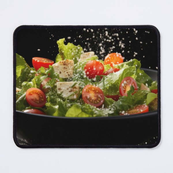 Item preview, Fresh vegetable salad with citrus, cherry tomatoes, and lettuce in water splash, AI generated designed and sold by dvoevnore.