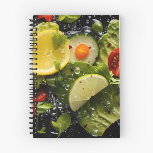 Item preview, Fresh vegetable salad with citrus, cherry tomatoes, and lettuce in water splash, AI generated designed and sold by dvoevnore.