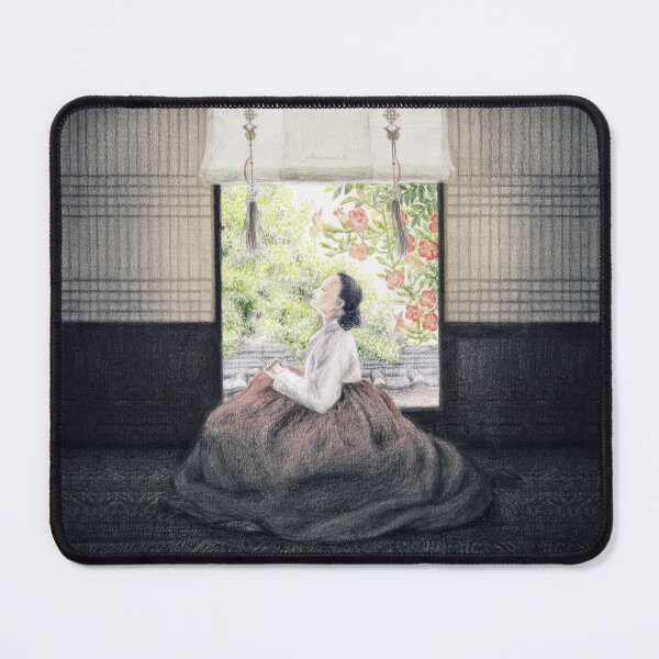 Item preview, Korean woman wearing hanbok sitting at opened window designed and sold by Ariseul-k.