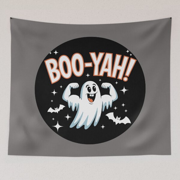 Item preview, Ghostly Gains: A funny Halloween T-shirt design that's all about strength and spooky fun. For the Halloween Festive Season designed and sold by Grang Art Artistic Designs.