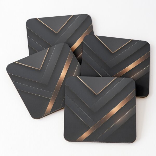 Item preview, Luxury Abstract 3D Art Geometric Black and Copper designed and sold by DemureArtsy.