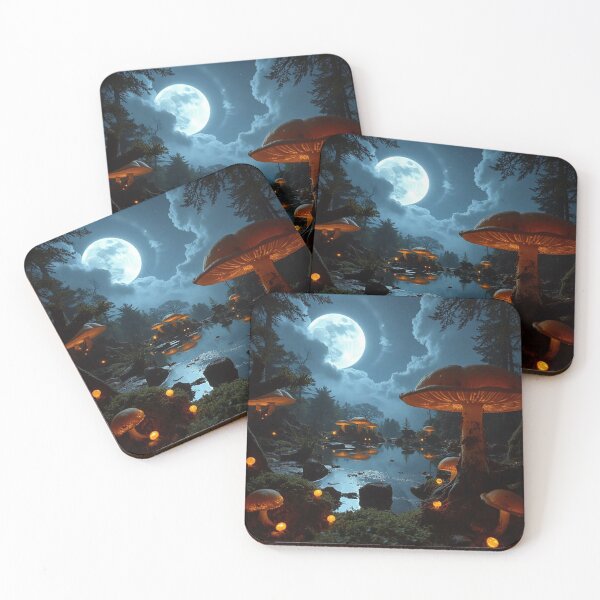Item preview, Glowing Fungi Forest – Enchanted Night Scene designed and sold by Shouganai-Mind.