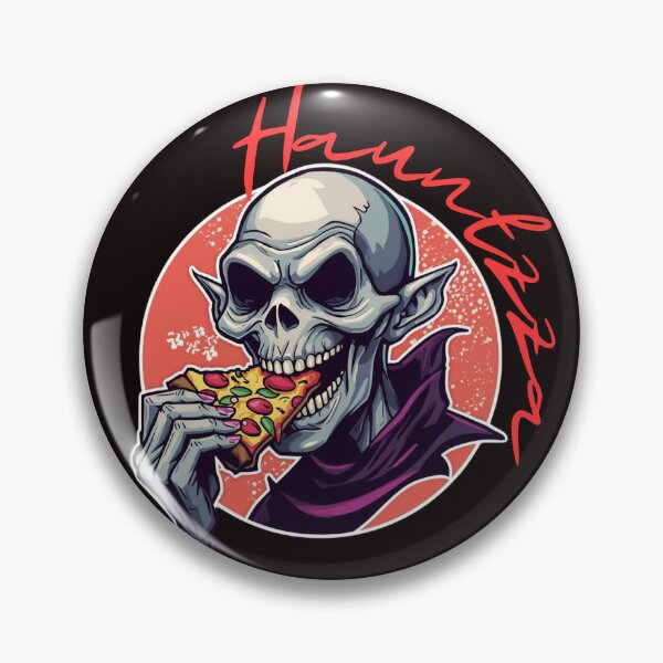 Item preview, Hauntzza – Scary Skeleton Eating Pizza Halloween Design designed and sold by dotitoko.
