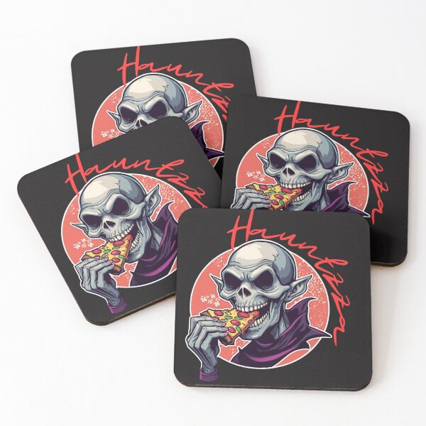 Item preview, Hauntzza – Scary Skeleton Eating Pizza Halloween Design designed and sold by dotitoko.